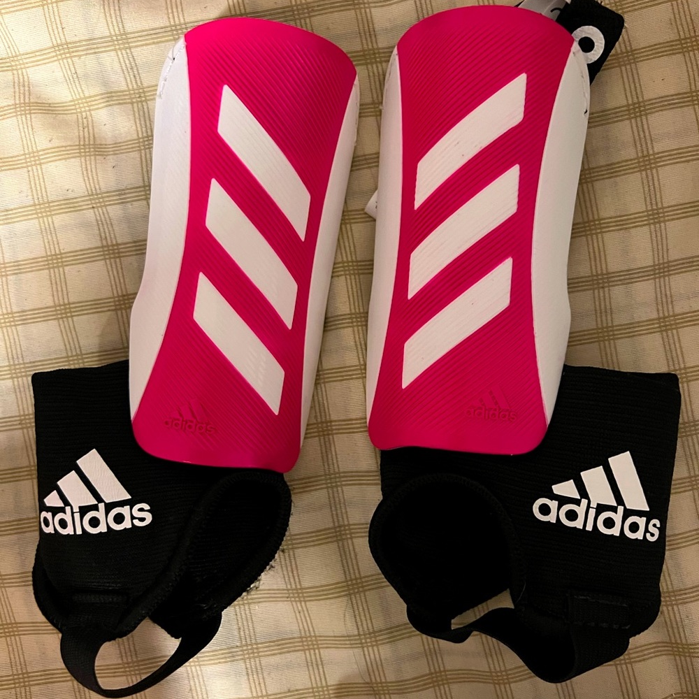 Adidas Tiro Match Shin Guards Team Shock, Pink and White Small. For girls.